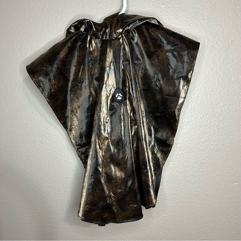 Doggiduds black & brown dog rain poncho size medium